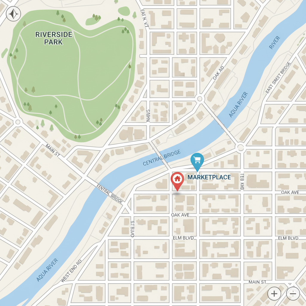 Map showing the Deluxe Properties head office